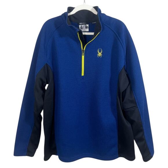 Spyder Mens Outbound Half Zip Pullover Jacket in Blue & Black - Size XXL - Picture 1 of 5